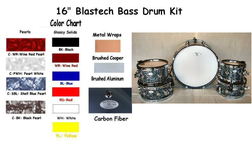Blastech Drums with 16" Bass Drum 